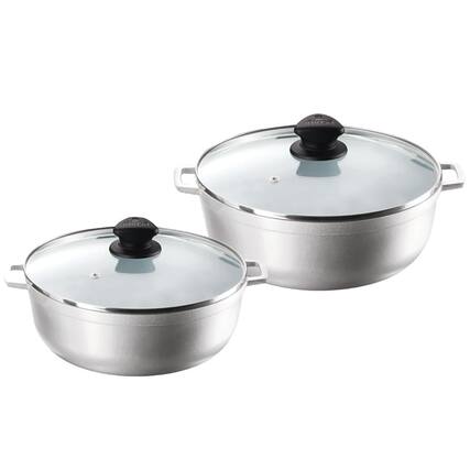 Front. Imusa - 2-Piece Caldero Aluminum Cookware Set - Cast Aluminum.