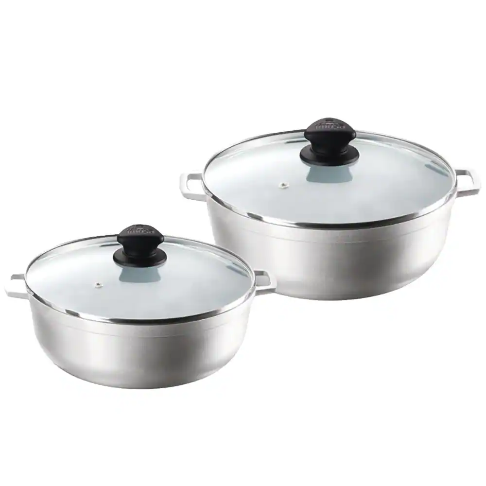 Front. Imusa - 2-Piece Caldero Aluminum Cookware Set - Cast Aluminum.