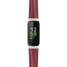 StrapsCo - Everyday Leather Watch Band Strap For Fitbit Inspire 3 (Extra Long) - Purple (Silver Hardware)