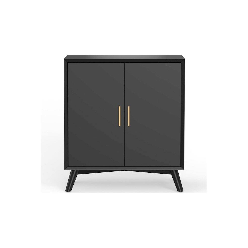 Alt View 2. Alpine Furniture - Flynn Small Bar Cabinet - Black.
