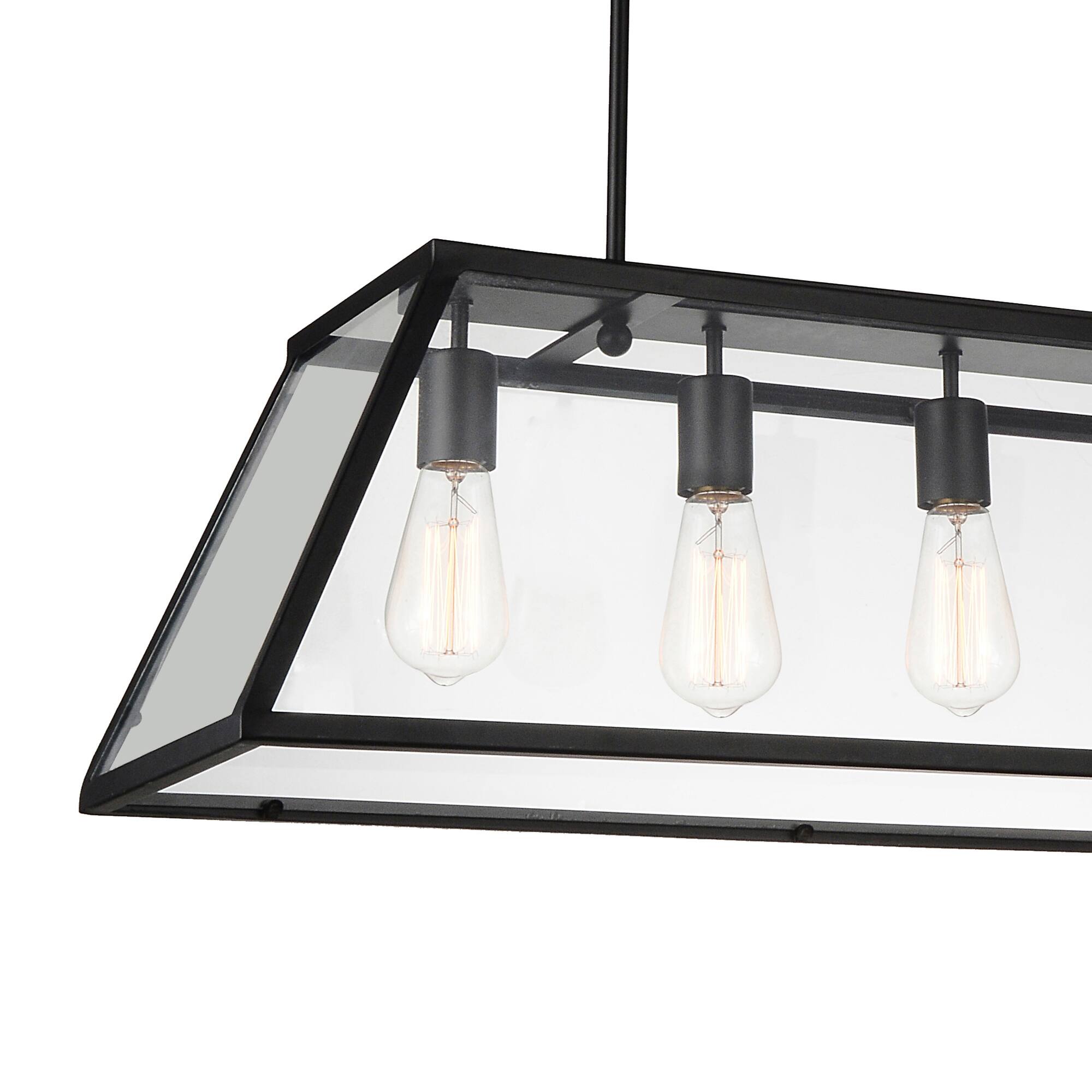 Back. CWI Lighting - Alyson 6 Light Down Chandelier With Black Finish - Black.