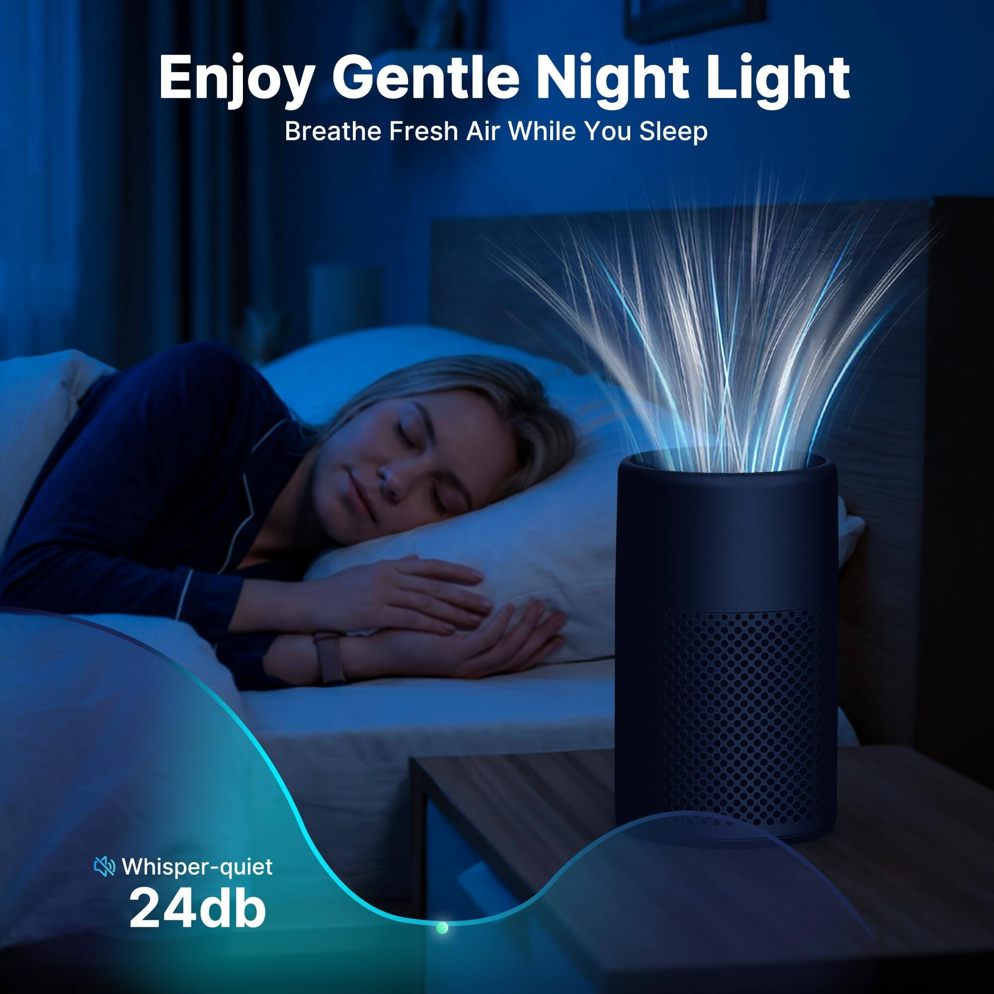 Enjoy Gentle Night Light  
Breathe Fresh Air While You Sleep  

Whisper-quiet 24db