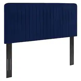 Milenna Channel Tufted Performance Velvet King/California King Headboard by Modway - Blue