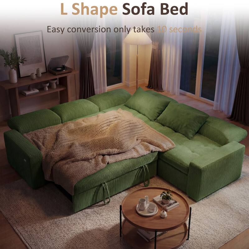 L Shape Sofa Bed  
Easy conversion only takes 10 seconds