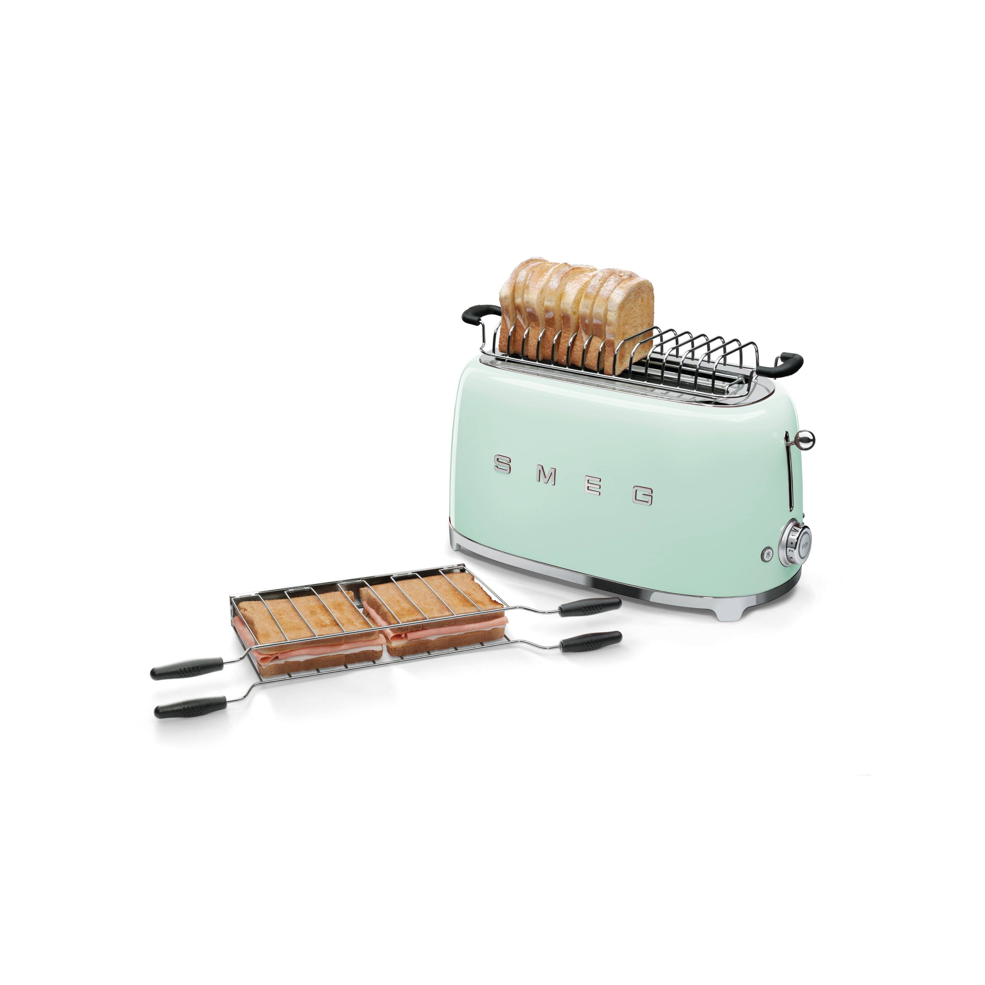 Alt View 1. SMEG - SMEG TSF02 4-Slice Long Wide-Slot Toaster - Pastel Blue.