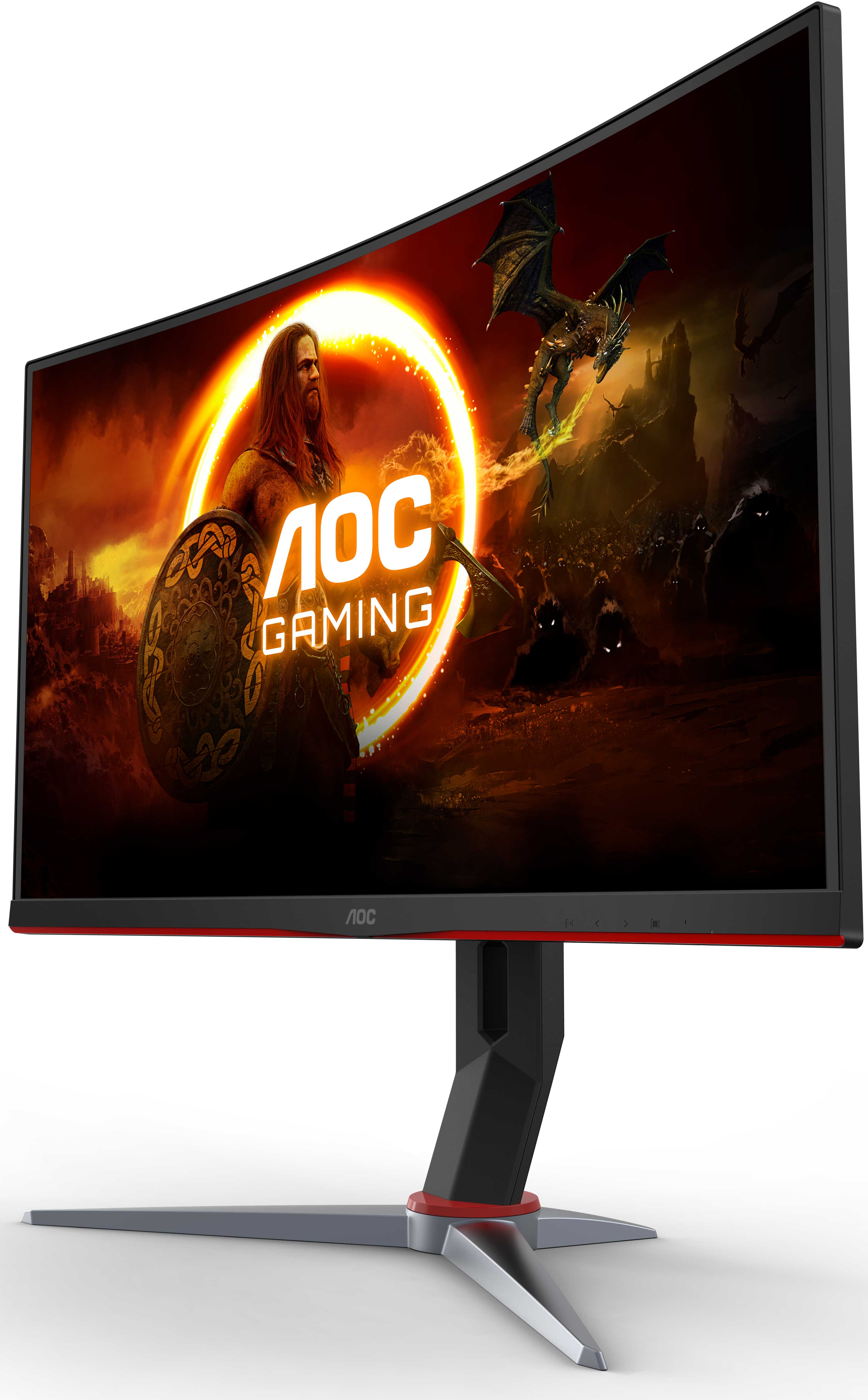 Alt View 11. AOC - G2 Series C27G2 27" LED Curved FHD FreeSync Premium Monitor (DisplayPort, HDMI, VGA) - Black/Red.