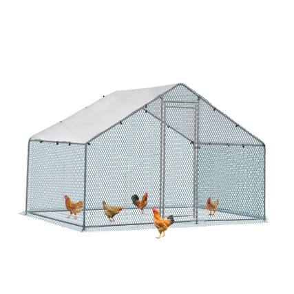 Front. Winado - 6.5 x 10 x 6.6FT Metal Chicken Coop Outdoor Large Walk-in Hen Cage House with Cover.