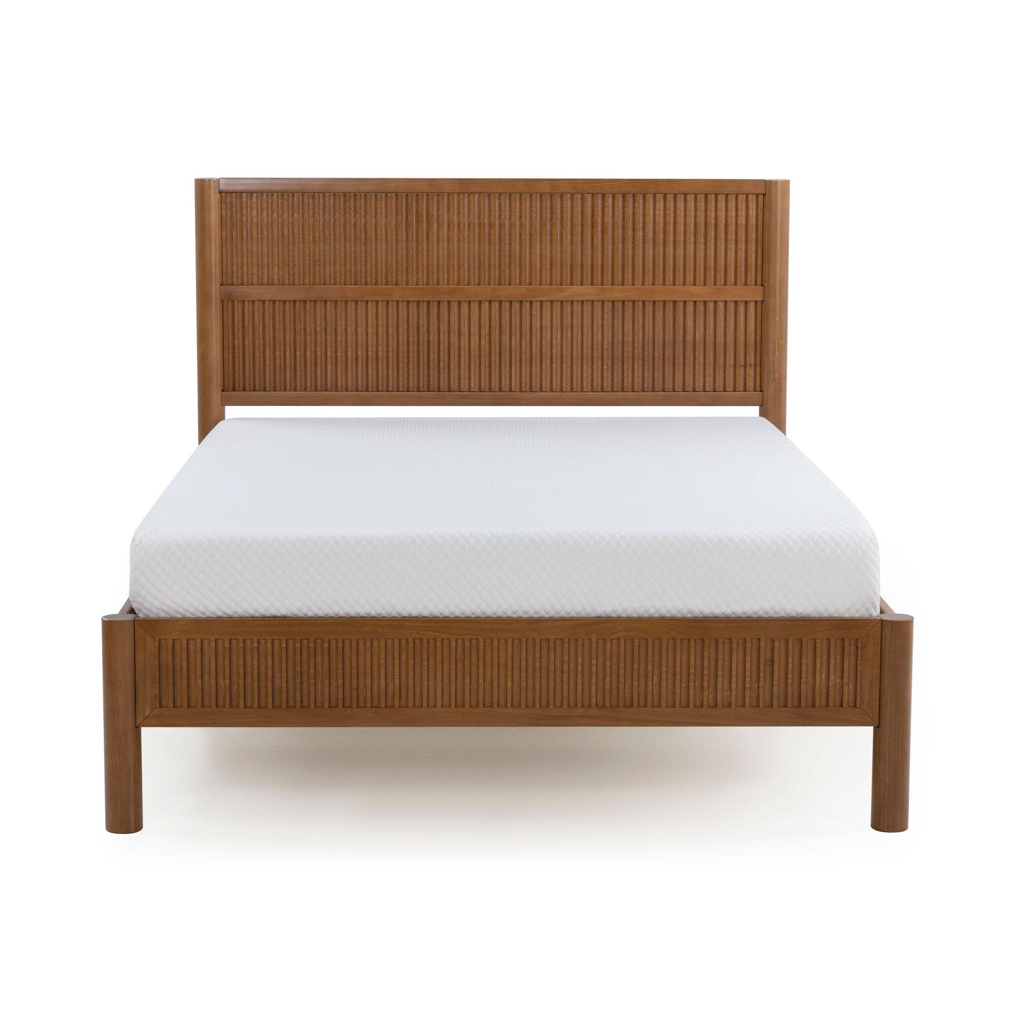 Alt View 7. Plank+Beam - Sera Fluted Queen Bed, Pecan - Pecan.