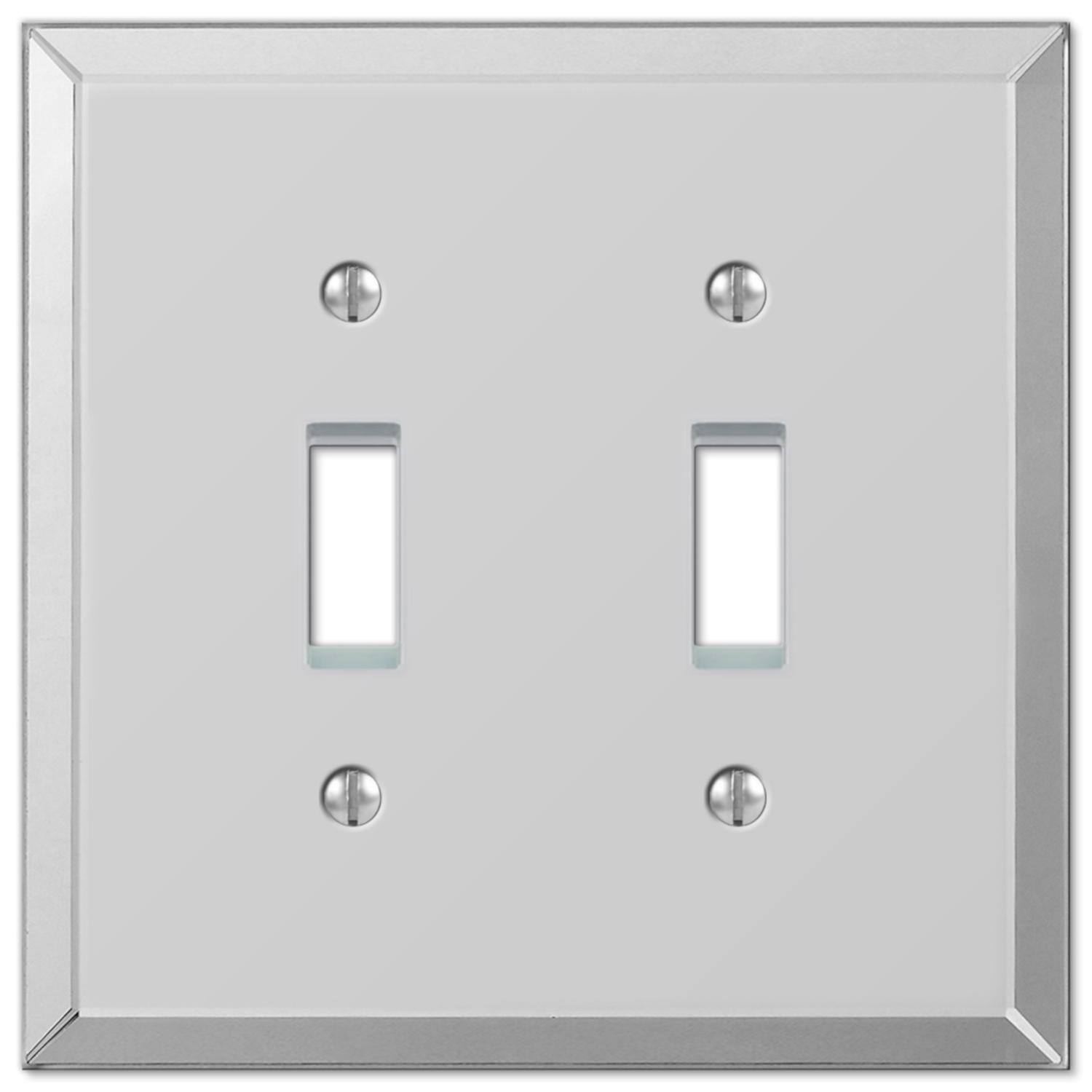 Angle. AMERELLE - Amerelle Mirror Clear 2 gang Acrylic Toggle Wall Plate 1 pk - Clear.