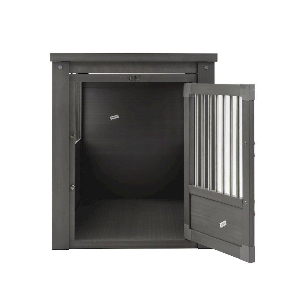 Alt View 1. New Age Pet - ECOFLEX Dog Crate End Table - Grey Large.