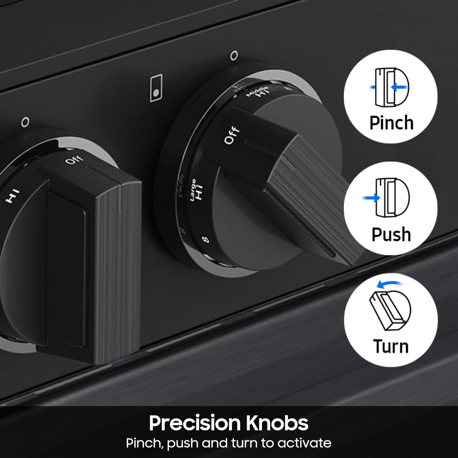 Precision Knobs: Pinch, Push and Turn to Activate
