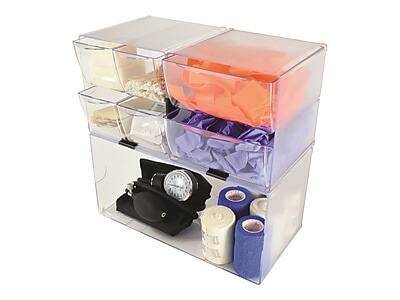 Alt View 1. Deflecto - Cube 1 Compartment Stackable Plastic Compartment Storage, Clear - Clear.