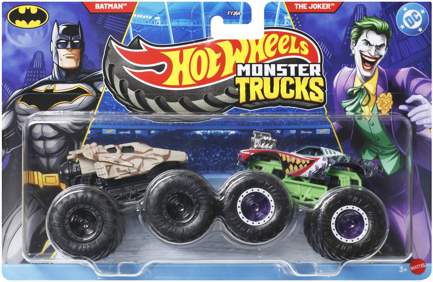 BATMAN THE JOKER FYJ64 HOT WHEELS MONSTER TRUCKS DC Mattel 3+