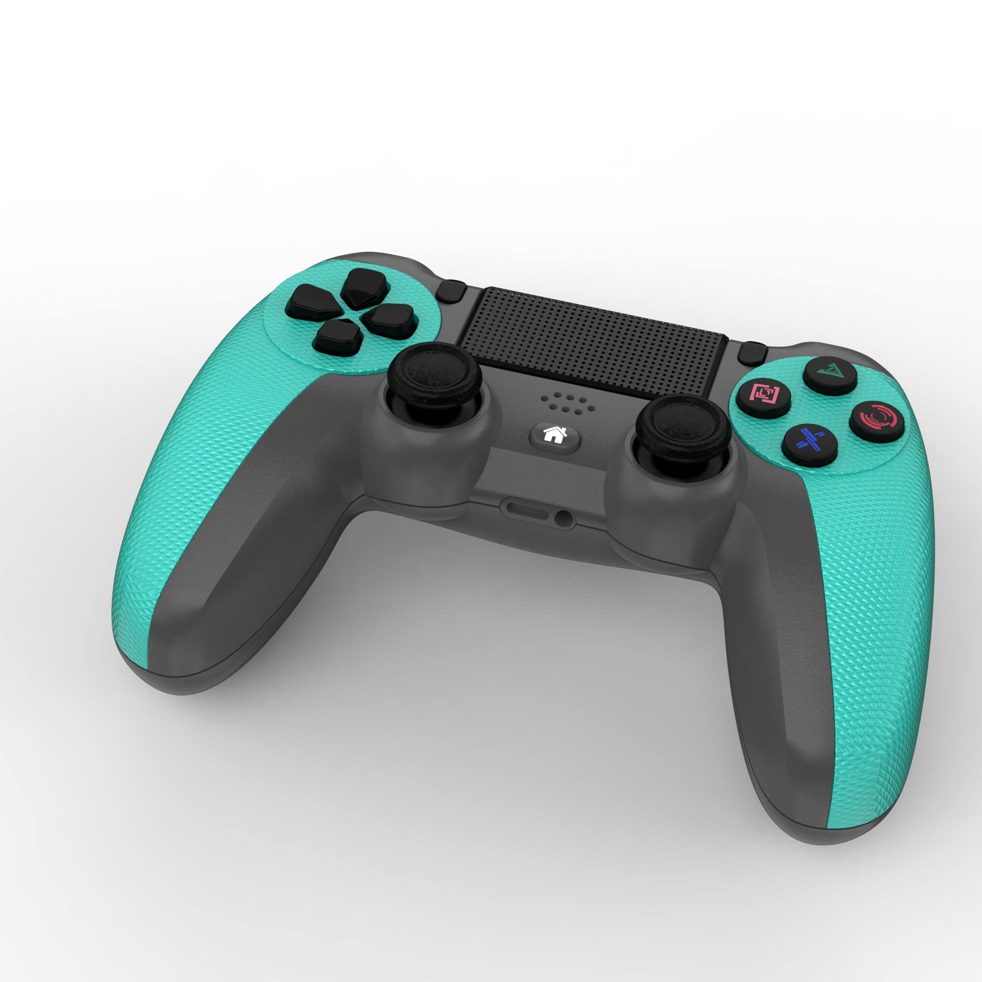 Alt View 4. YONWAY - Wireless Controller, Playstation 4 Remote Game Joystick with Six-Axis Vibration Sensation and Anti-Slip Handle - Light green.