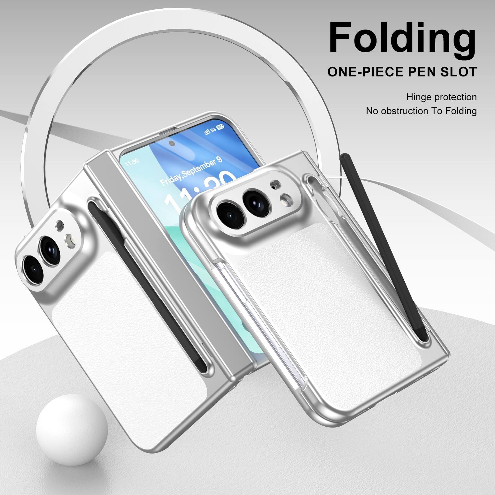 Folding ONE-PIECE PEN SLOT  
Hinge protection  
No obstruction To Folding  

YOU BG 11:30  
Friday, September 9  
11:20