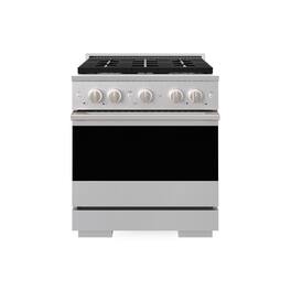 ZLINE - 30 in. 4.2 cu. ft. Marino Freestanding Gas Range with Manual Clean Convection Gas Oven with 4 Brass Burners - Stainless Steel