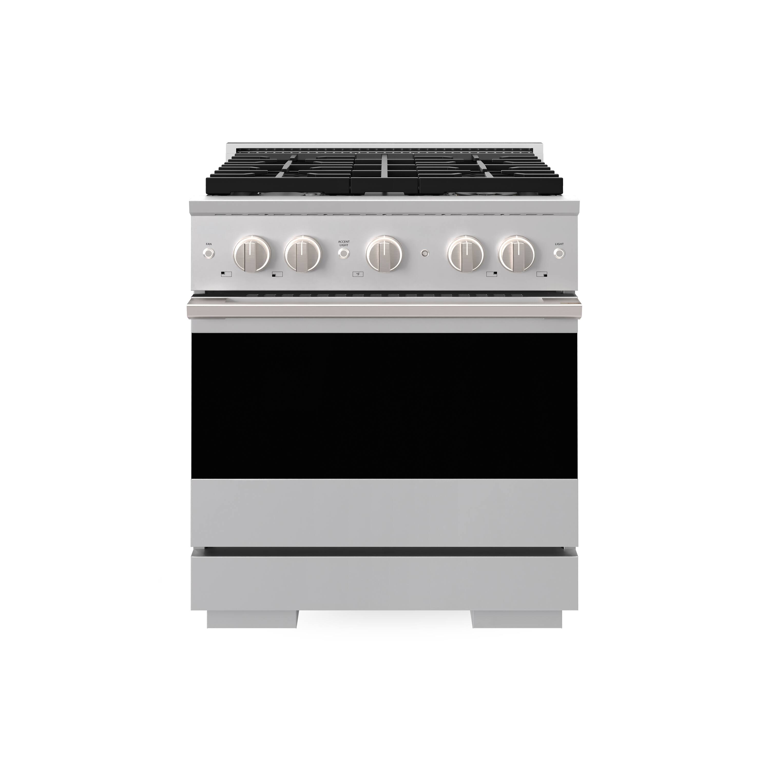 Front. ZLINE - 30 in. 4.2 cu. ft. Marino Freestanding Gas Range with Manual Clean Convection Gas Oven with 4 Brass Burners - Stainless Steel.