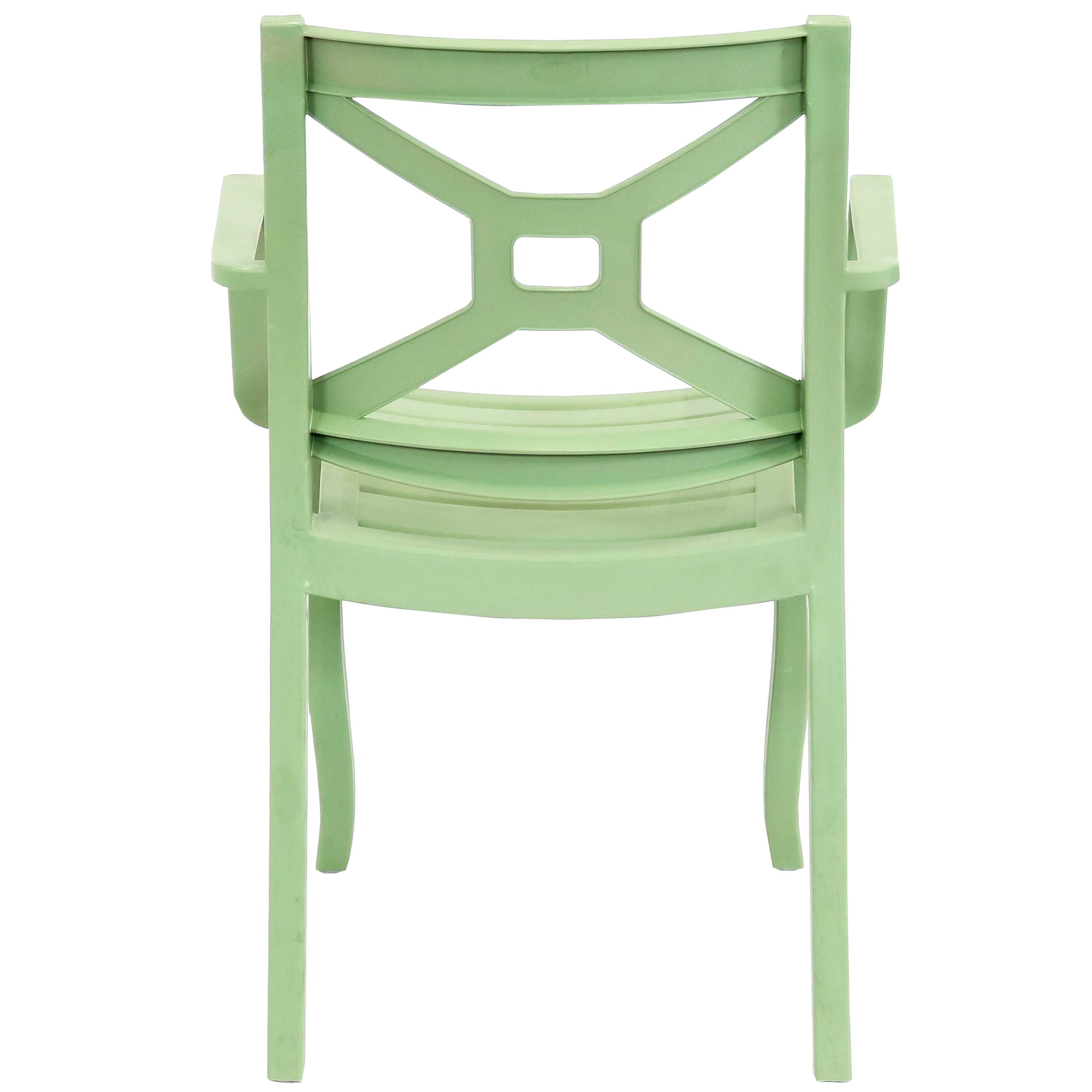 Alt View 7. Sunnydaze - Tristana Plastic Stackable Patio Armchair - Set of 4 - Green.