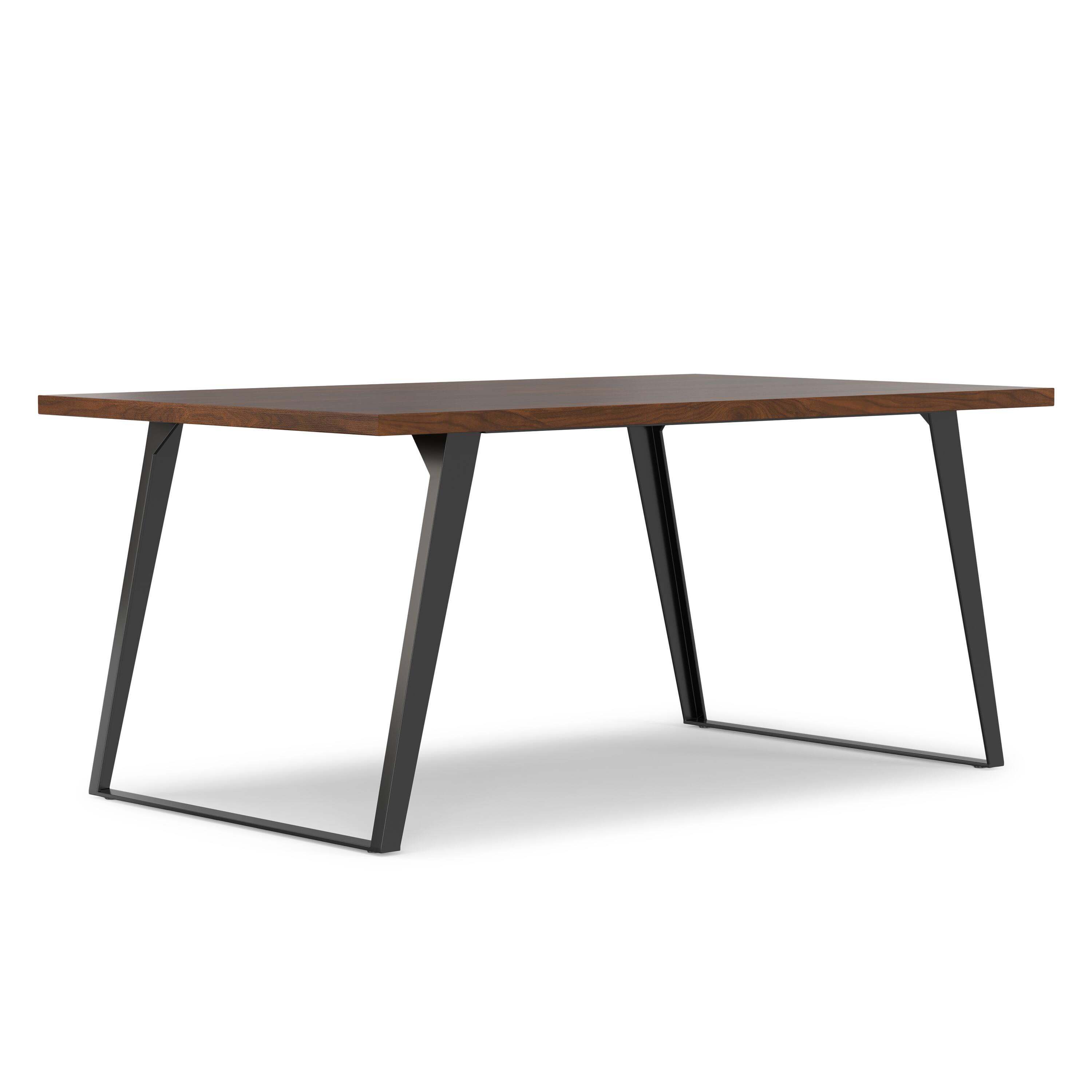 Simpli Home - Lowry 66 inch x 40 inch Rectangle Modern Industrial Dining Table - Walnut Veneer
