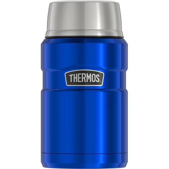 Front. Thermos - Thermos 24 oz. Stainless King Vacuum Insulated Food Jar - Matte Midnight Blue - Midnight Blue.