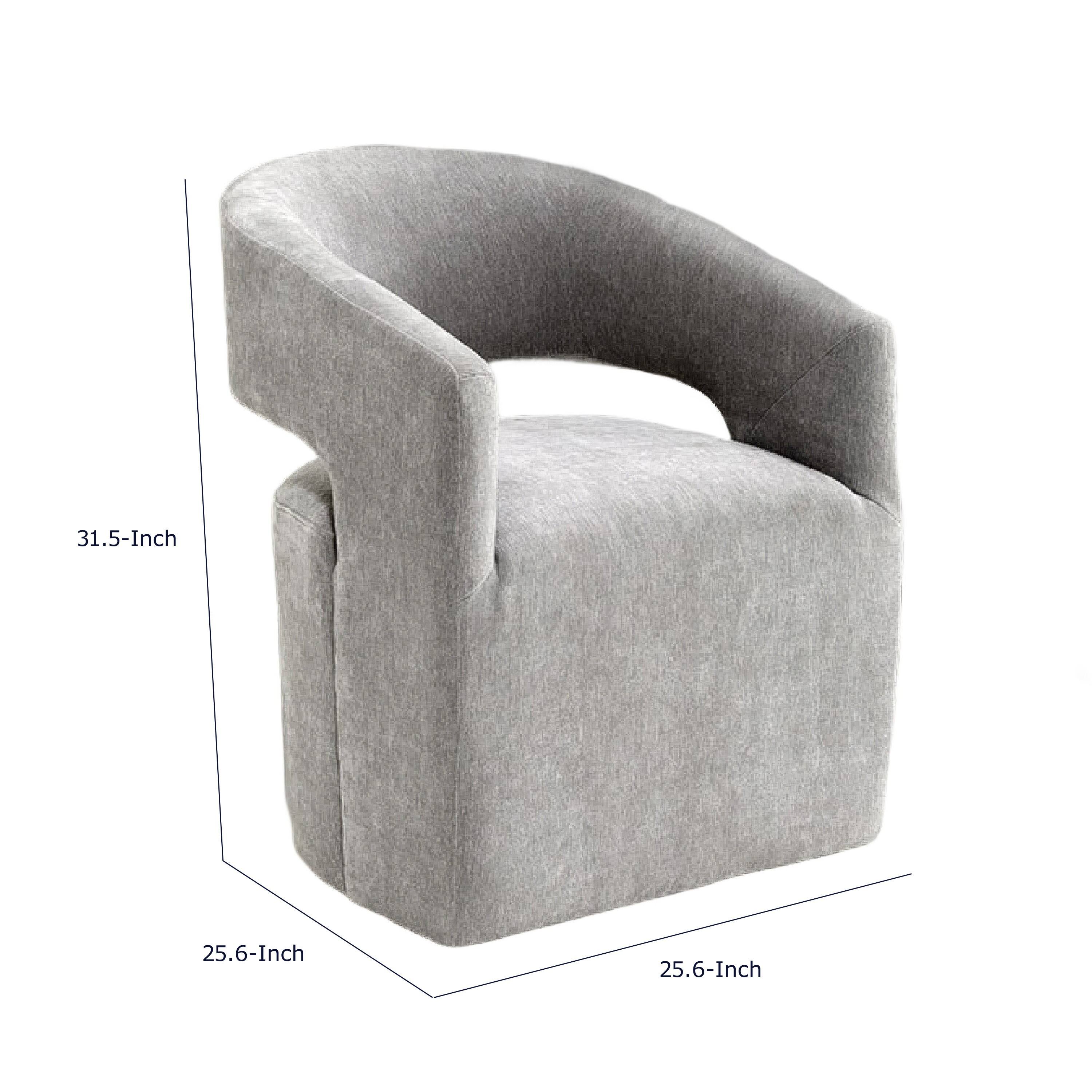 Manhattan Lane Esha Accent Barrel Chair w Casters, Foam Fill Upholstery ...