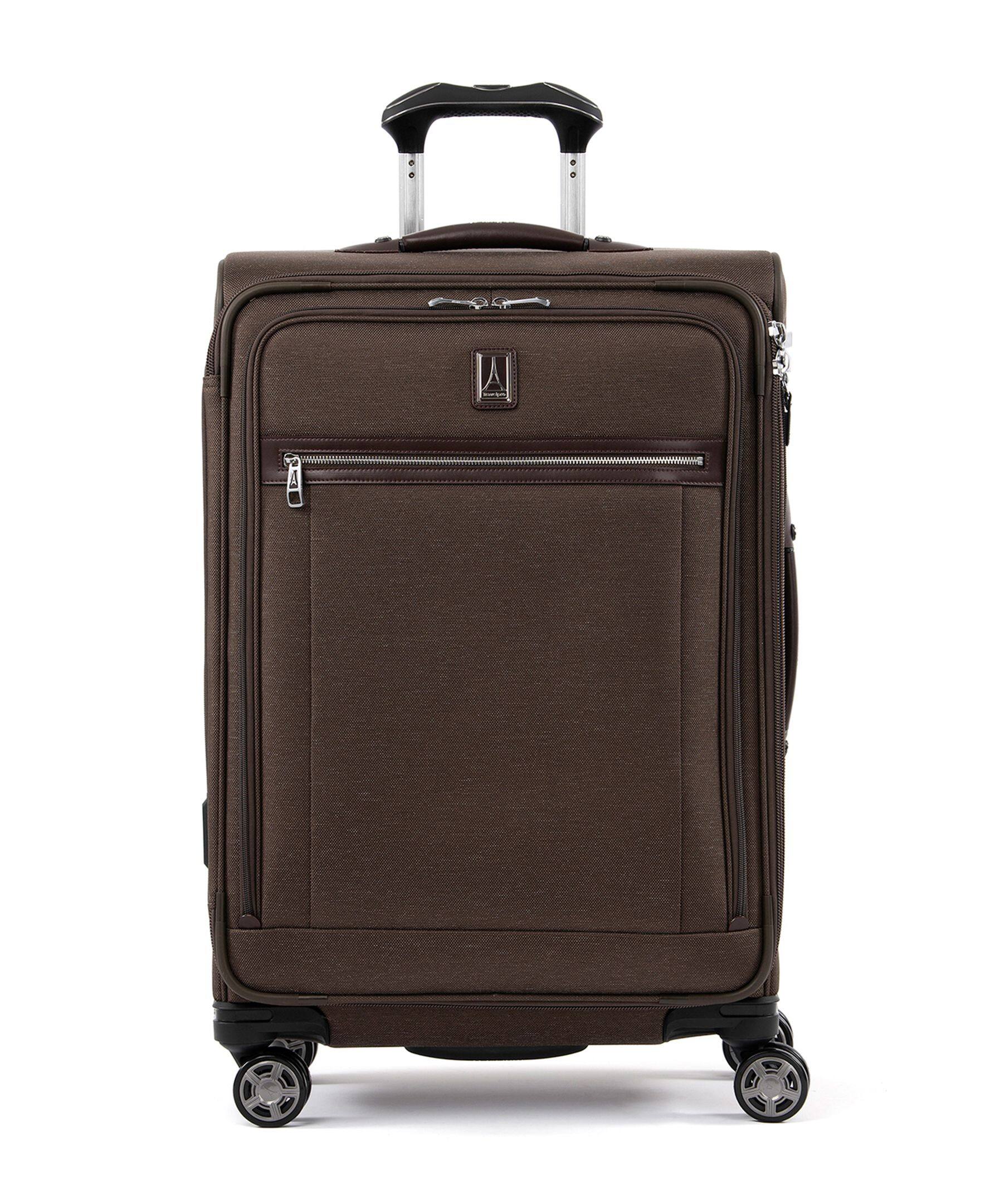 Travelpro - Platinum Elite Softside Expandable 25" Checked Spinner - Rich Espresso Brown
