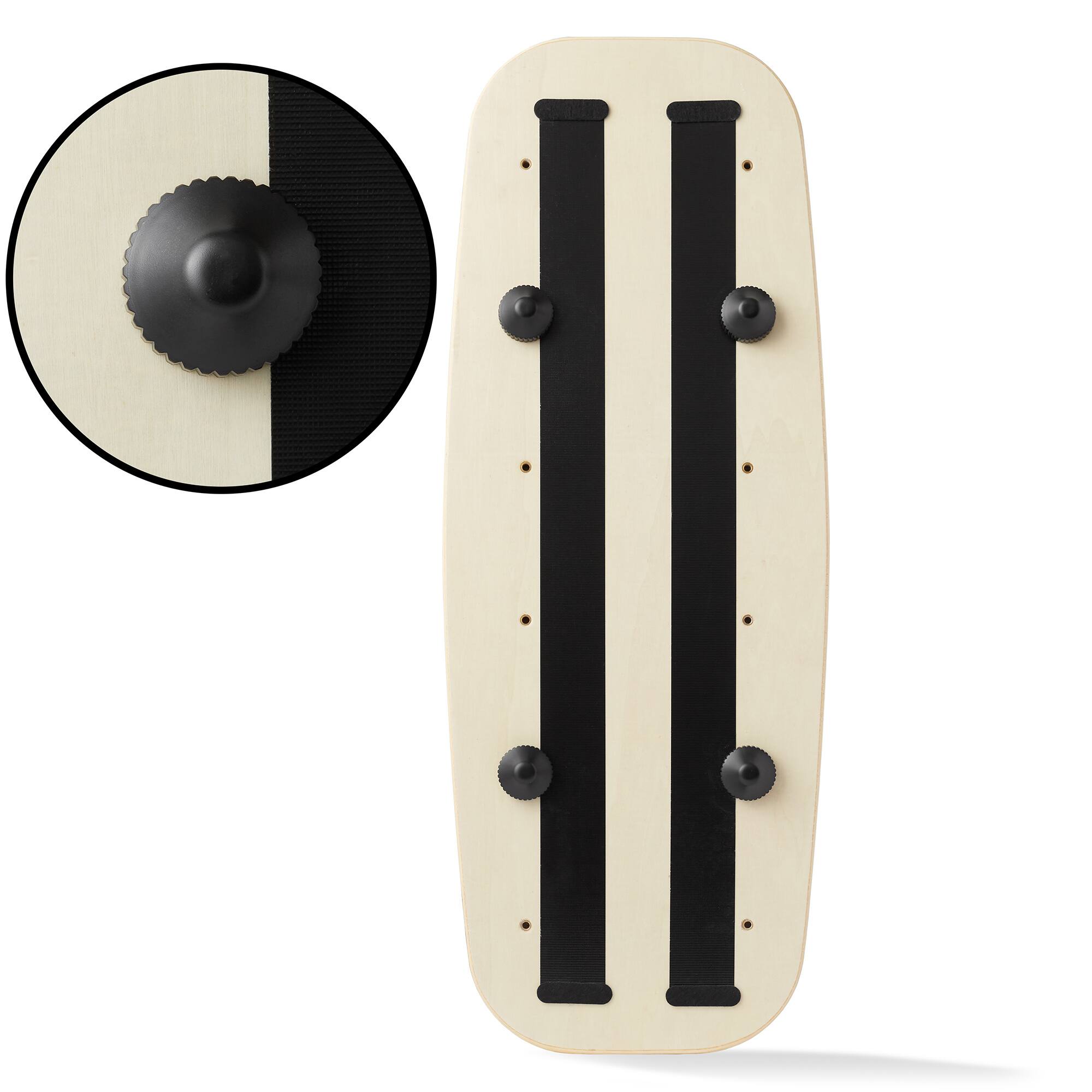 Alt View 3. Philosophy Gym - Balance Board - Wooden Balance Trainer with Adjustable Stoppers - Black.