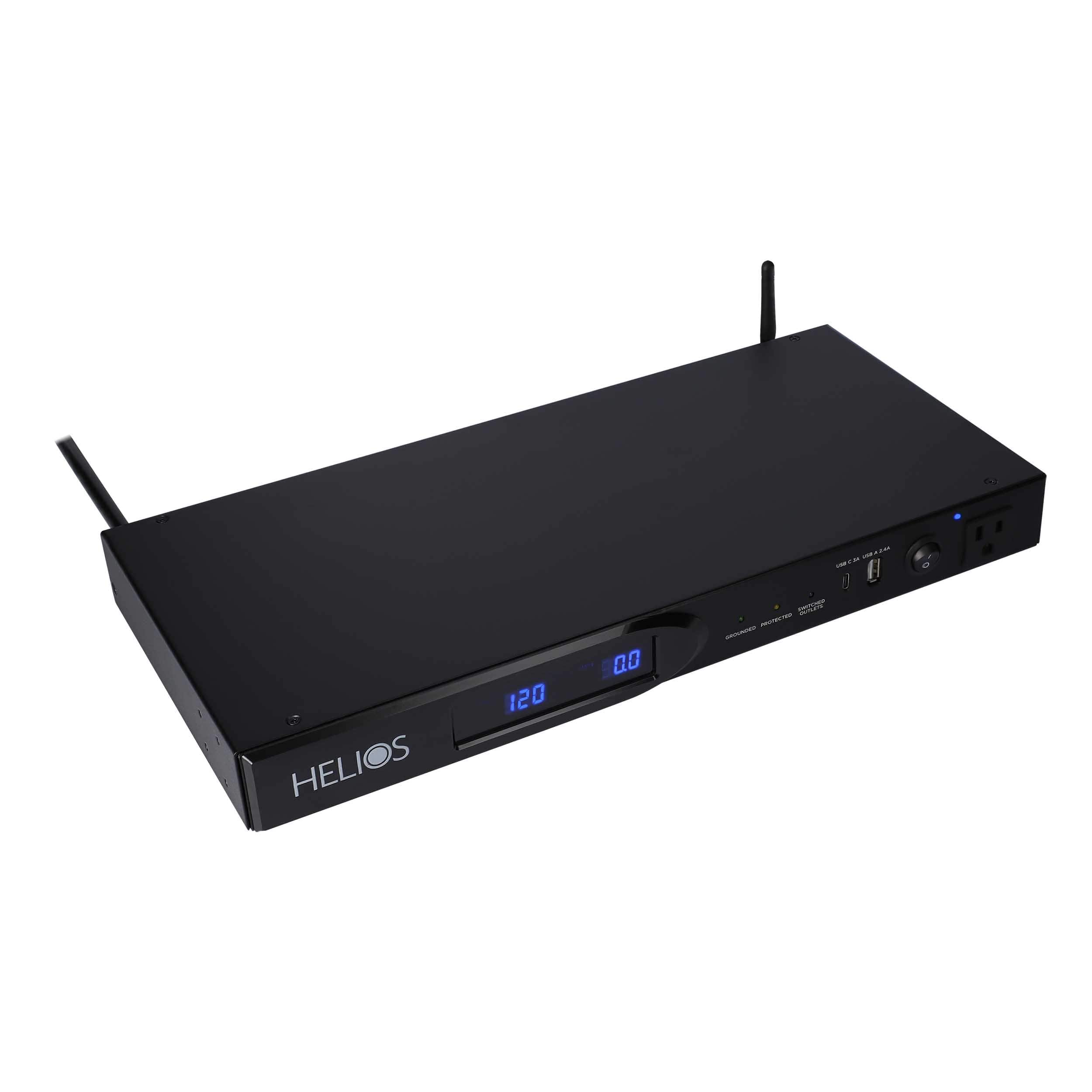 Ethereal - HELIOS 9-Outlet/2-USB 2160 Joules Smart Surge Protector - Black - Front_Zoom