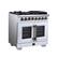 Left. Forno Appliances - 36 in. Wide 6 Burner Capriasca 5.36 Cu. Ft. Dual Fuel Freestanding Range with French Door Design - White.