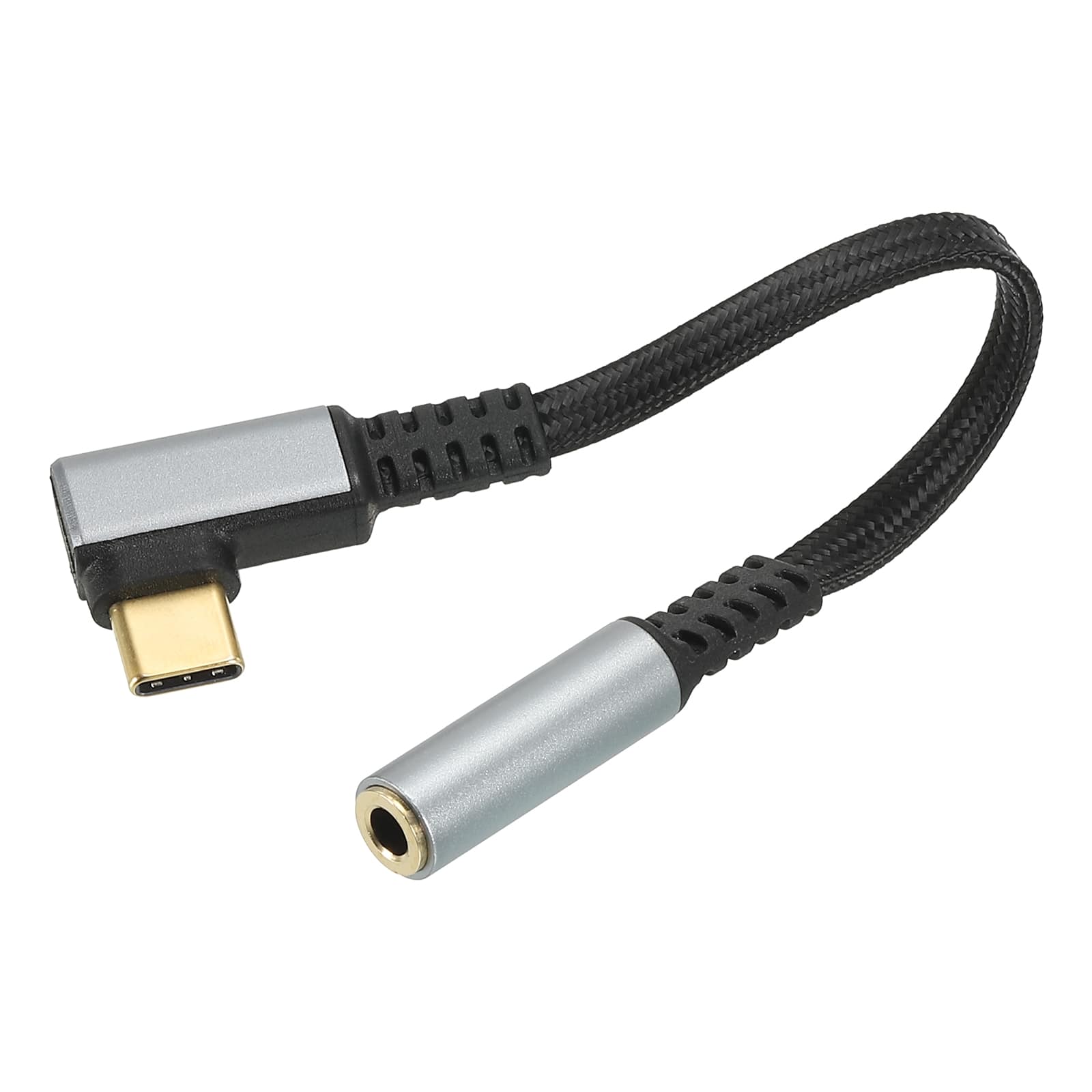 Unique Bargains - USB Type C to 3.5mm Headphone Jack Adapter, USB C to Aux Audio HiFi Digital Converter Cable 5.5" for Phone - Gray