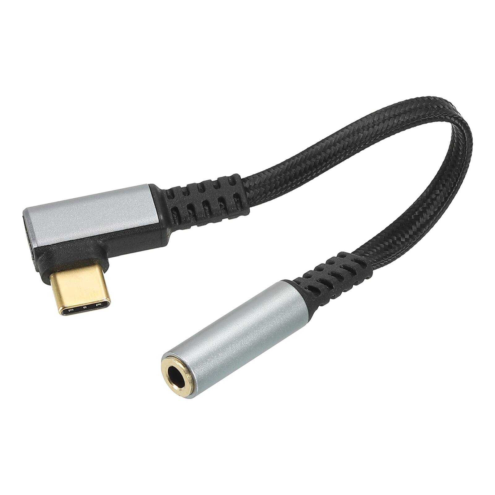 Front. Unique Bargains - USB Type C to 3.5mm Headphone Jack Adapter, USB C to Aux Audio HiFi Digital Converter Cable 5.5" for Phone - Grey.
