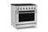 Alt View 3. Hauslane - HausPro 36 in. 6 Burners (20,000 BTU) Freestanding Gas Range Range - Stainless Steel.