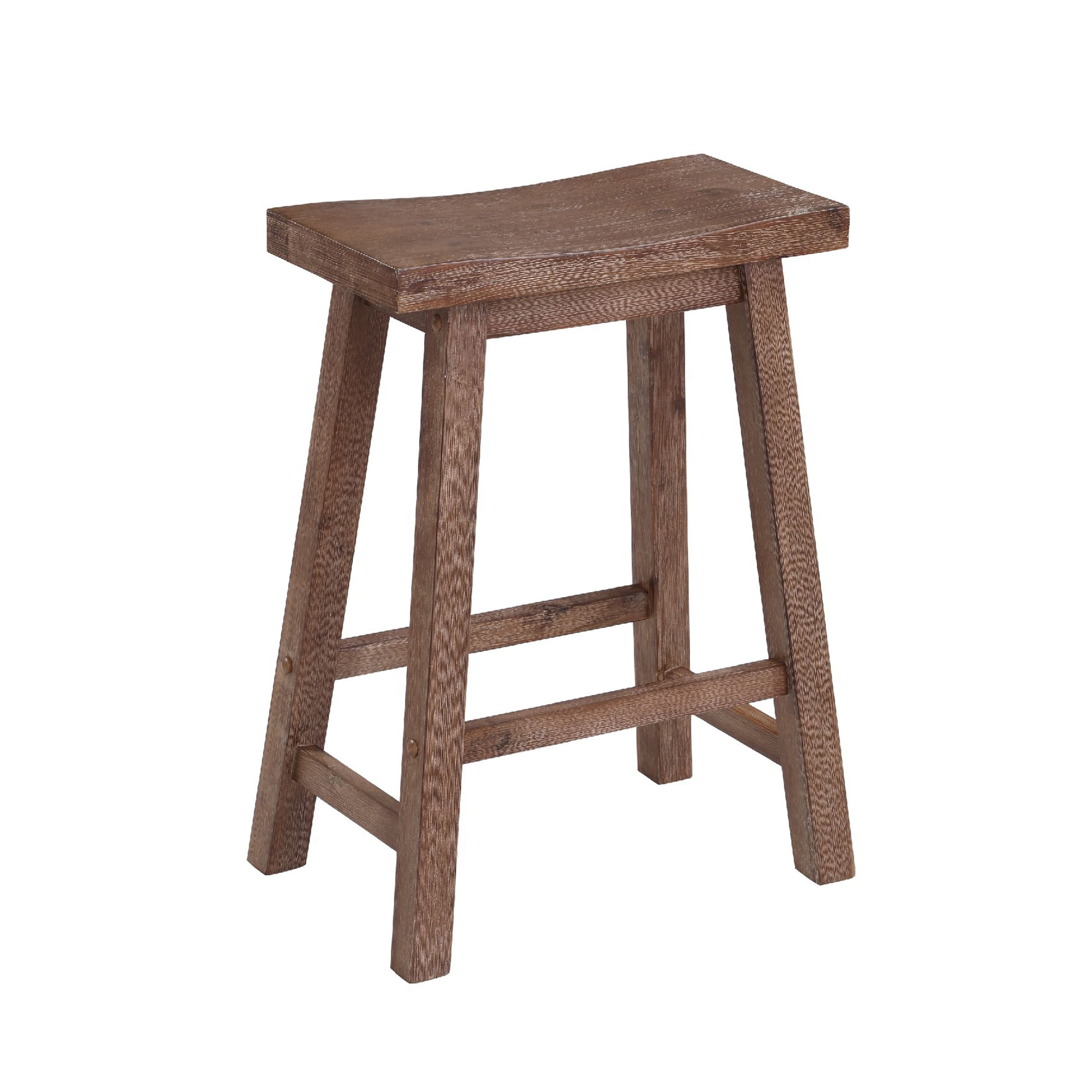 Manhattan Lane - Wooden Frame Saddle Seat Counter Height Stool with Angled Legs - Brown