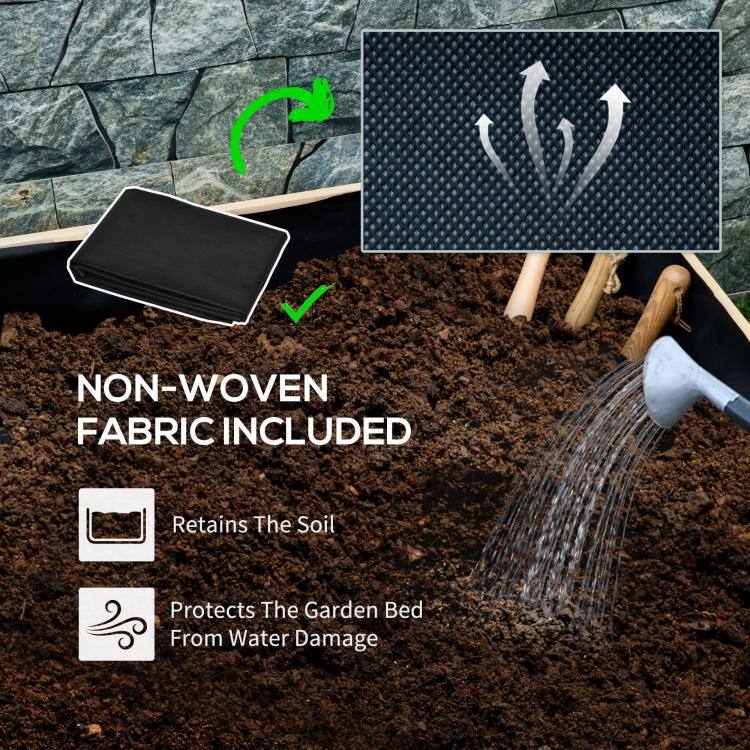 NON-WOVEN FABRIC INCLUDED

- Retains The Soil
- Protects The Garden Bed From Water Damage