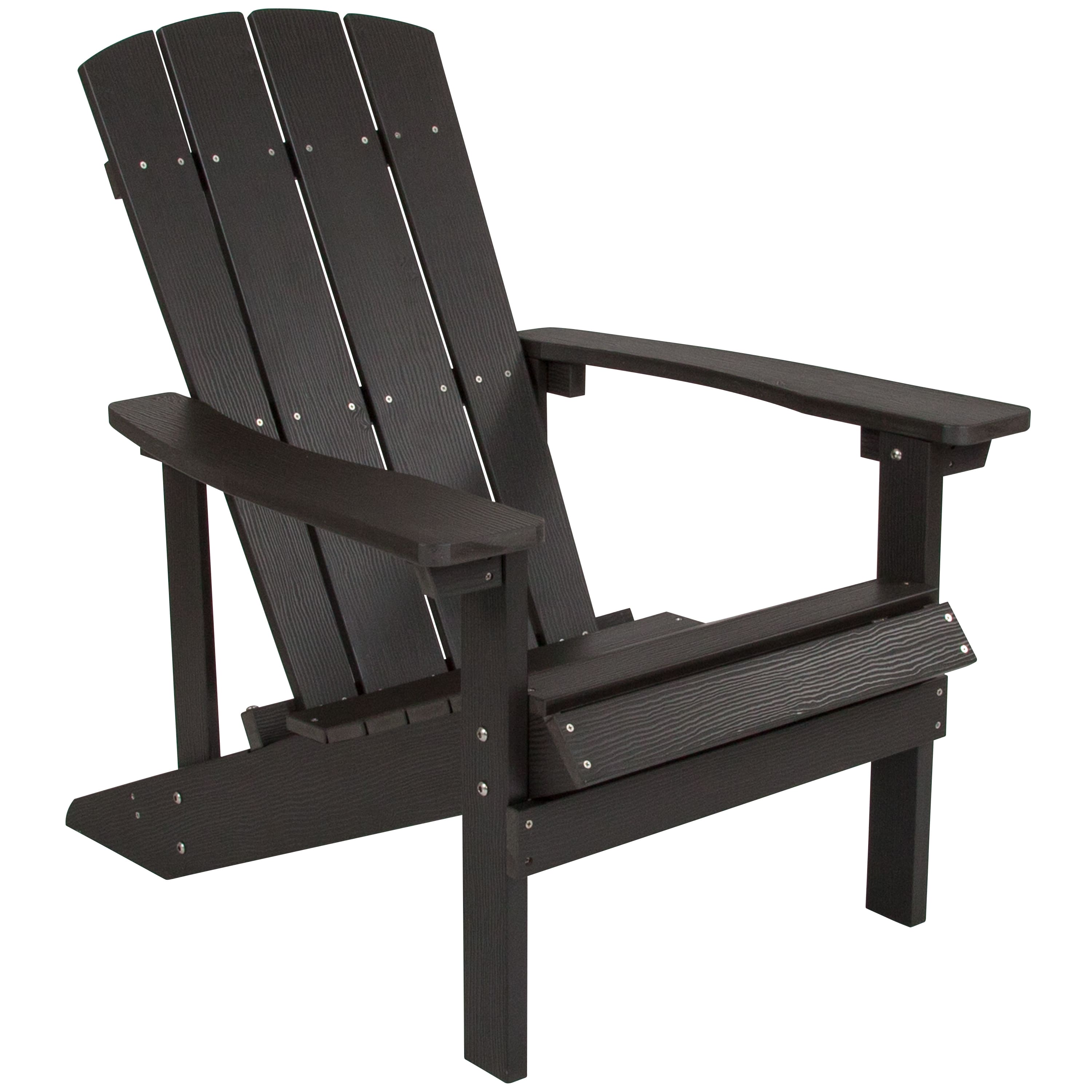 Emma + Oliver - All-Weather Poly Resin Wood Adirondack Chair - Slate Gray