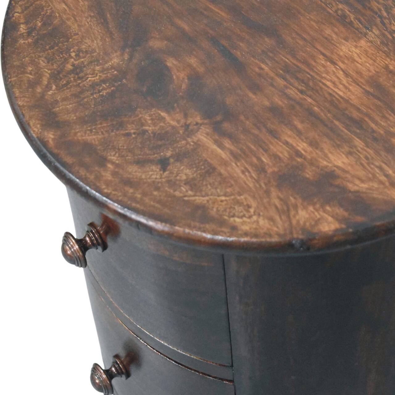 Alt View 2. Artisan Furniture - Artisan Furniture Solid Wood California Walnut Drum 3 Drawer Chest , Brown - Brown.