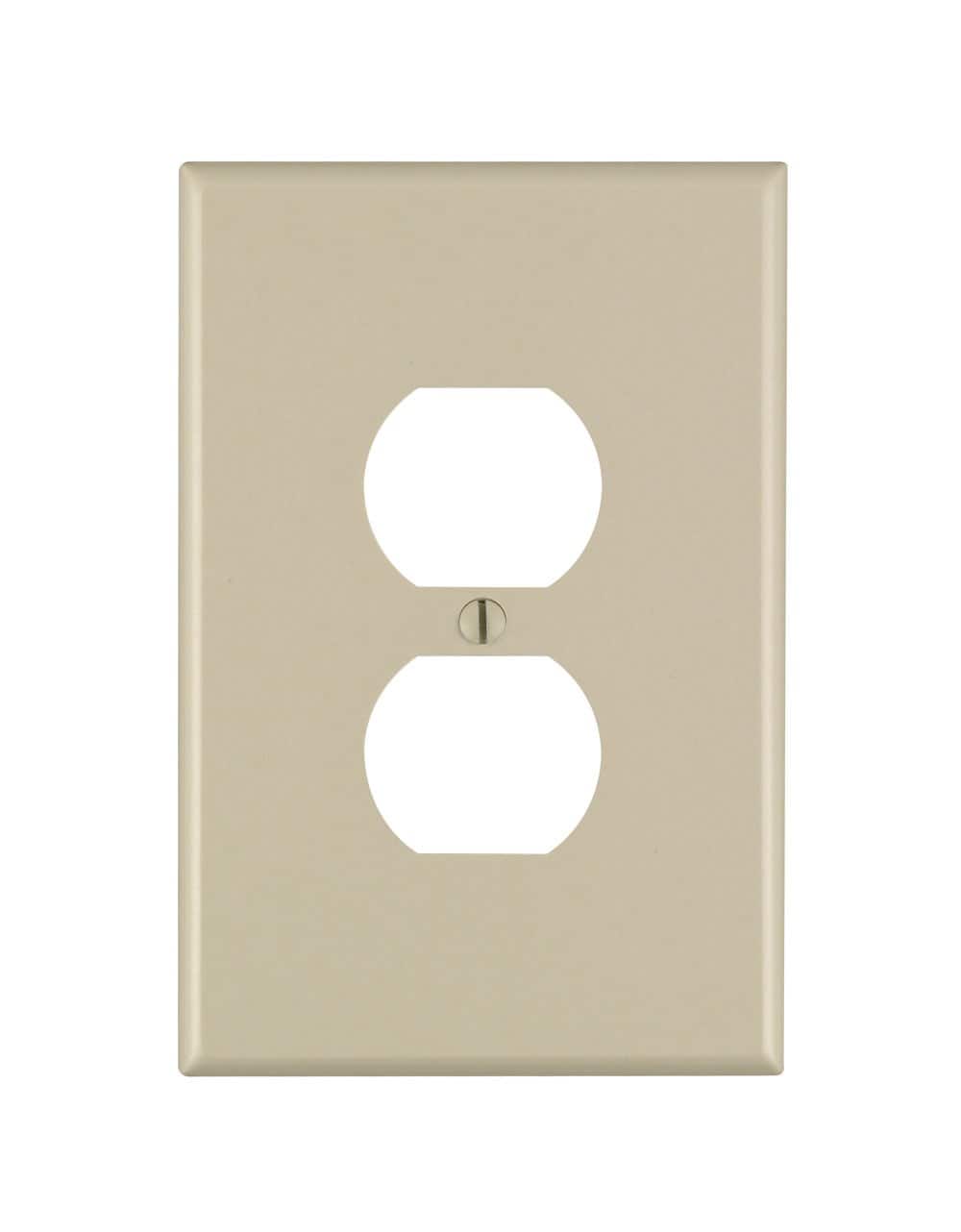 Leviton - 1 gang Thermoset Plastic Duplex Wall Plate 1 pk (Case of 25) - Ivory