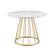 Left. Walker Edison - Modern Round Cage-Leg Dining Table - Faux White Marble.