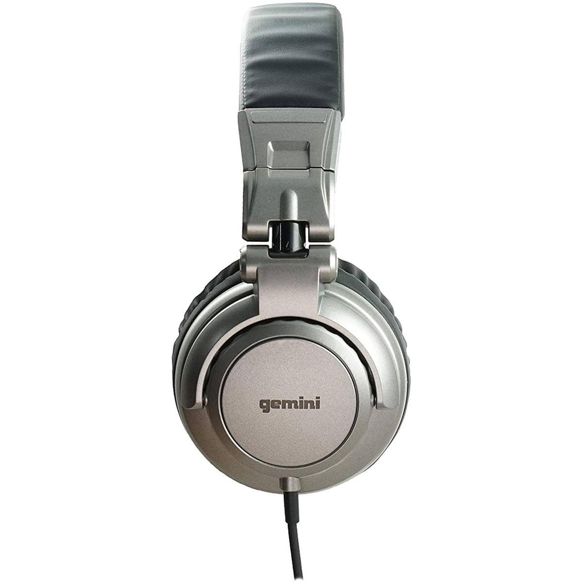 Alt View 1. Gemini - Gemini DJX-500 Over Ear Professional DJ Headphones - Silver.