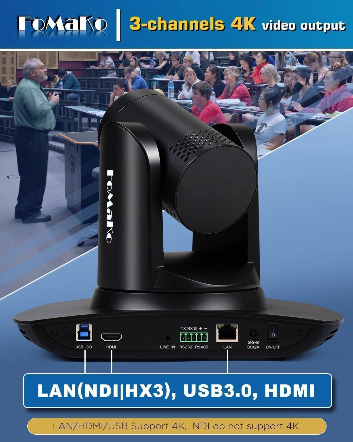 FoMako 3-channels 4K video output

FoMaKo

TX RX G
+
I O
USB 3.0
HDMI
LINE IN RS232 RS485
LAN
DC12V ON/OFF

LAN(NDI|HX3), USB3.0, HDMI

LAN/HDMI/USB Support 4K, NDI do not support 4K.