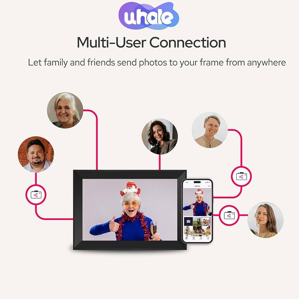 uhale  
Multi-User Connection  
Let family and friends send photos to your frame from anywhere