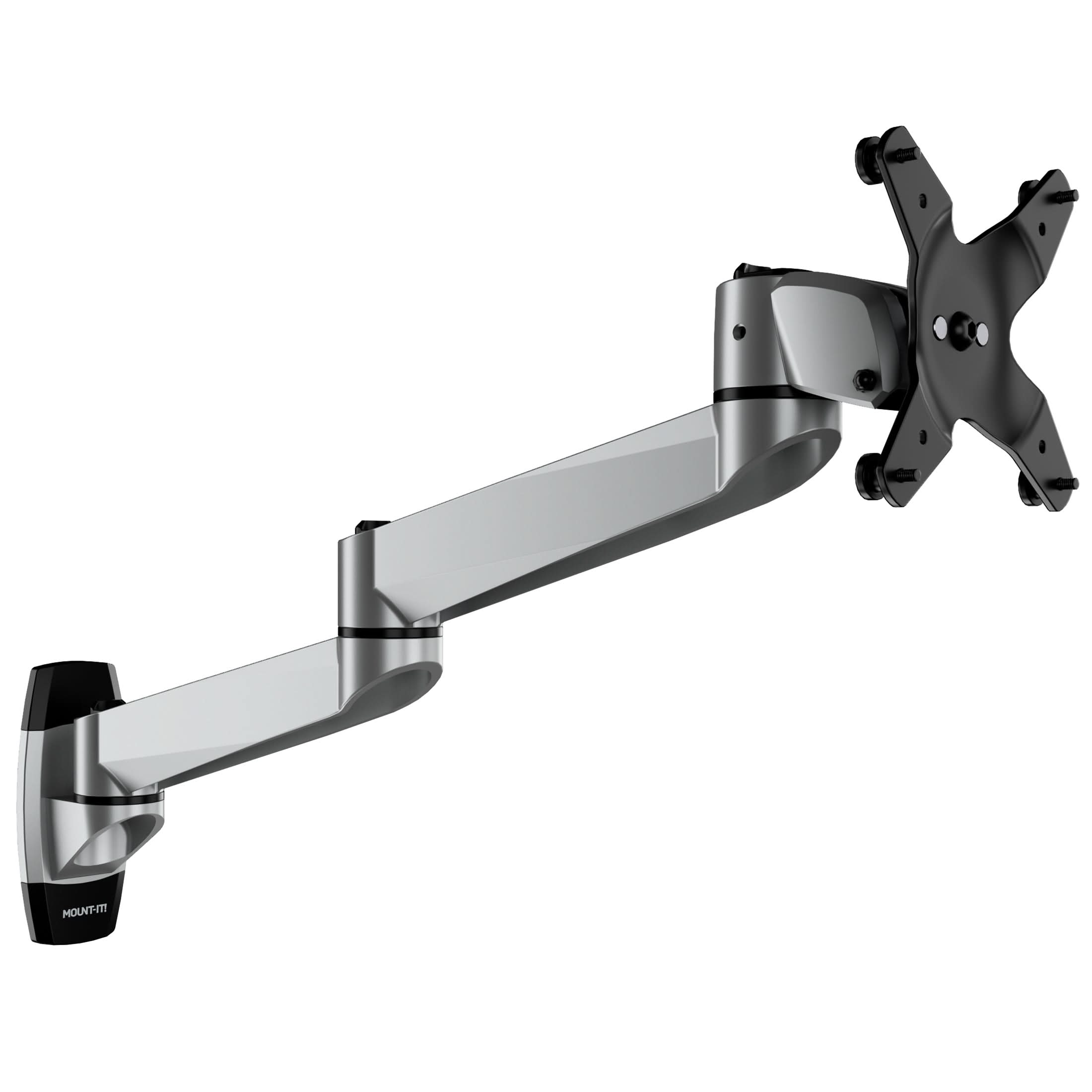 Alt View 5. Mount-It! - CLiX Series Multi-Jointed Monitor Wall Mount for 13"-34" Screens, Swivel & Tilt, Silver - Silver.