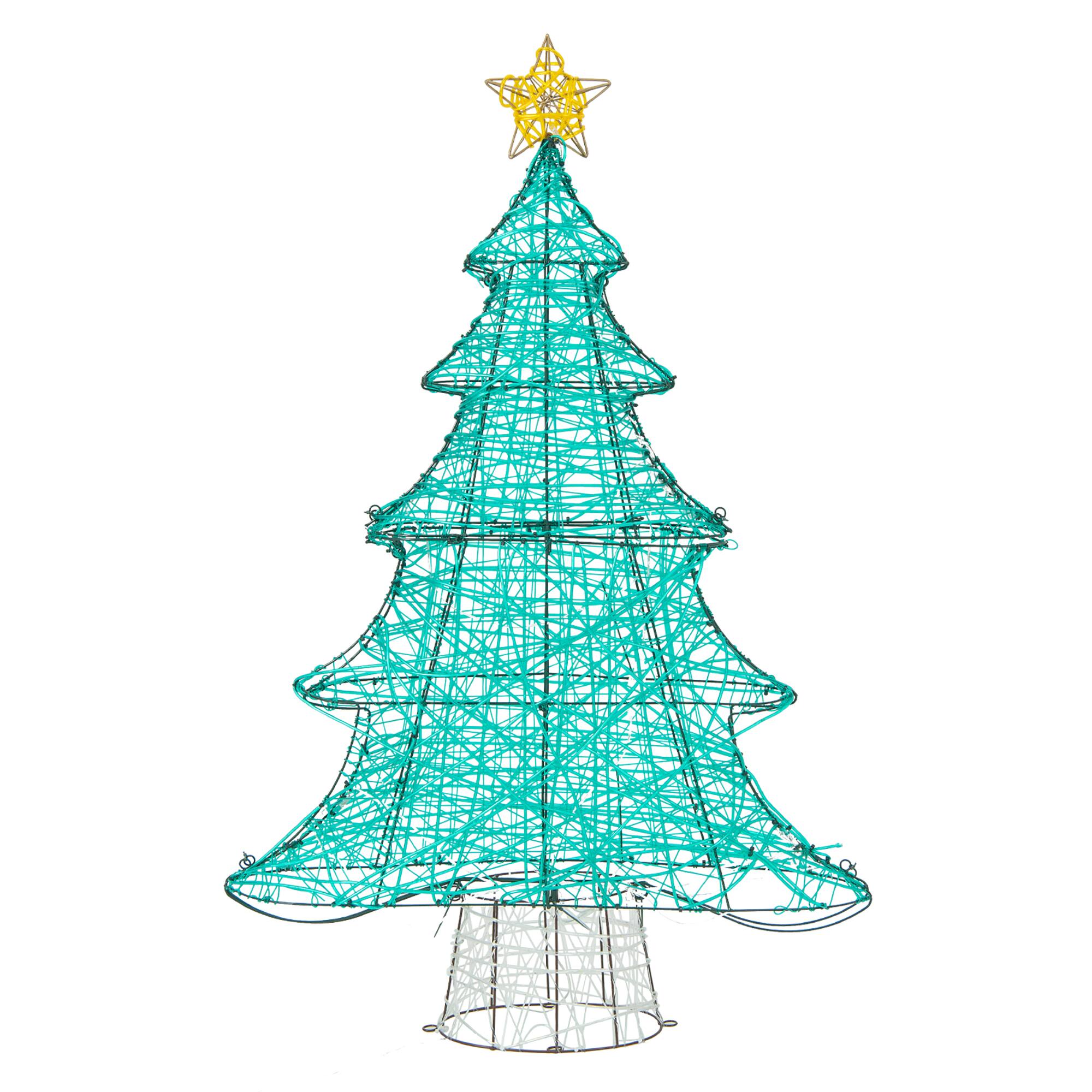 Alt View 8. Gymax - Gymax 4FT Lighted Christmas Tree w/ Top Star Illuminated Christmas Tree Decoration - Green, Yellow.