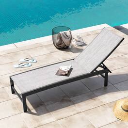 Crestlive Products - Outdoor Adjustable Aluminum Chaise Lounge Chair for Patio Pool Terrace - Earth