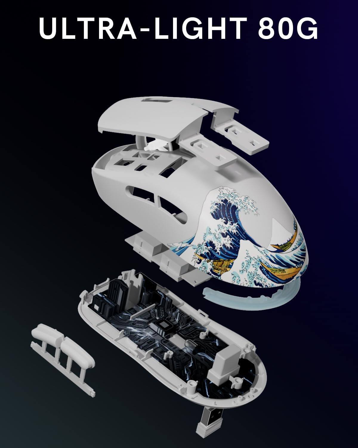 Womier G57 Wireless Gaming Mouse, 8000 DPI, 2.4G/Bluetooth/USB C