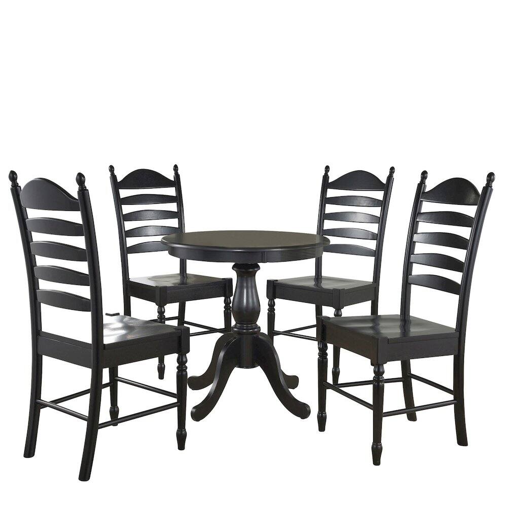 Alt View 7. Carolina Chair & Table - Fairview 36" Pedestal Dining Table with 4 Whitman Dining Chairs - Antique Black - Antique Black.