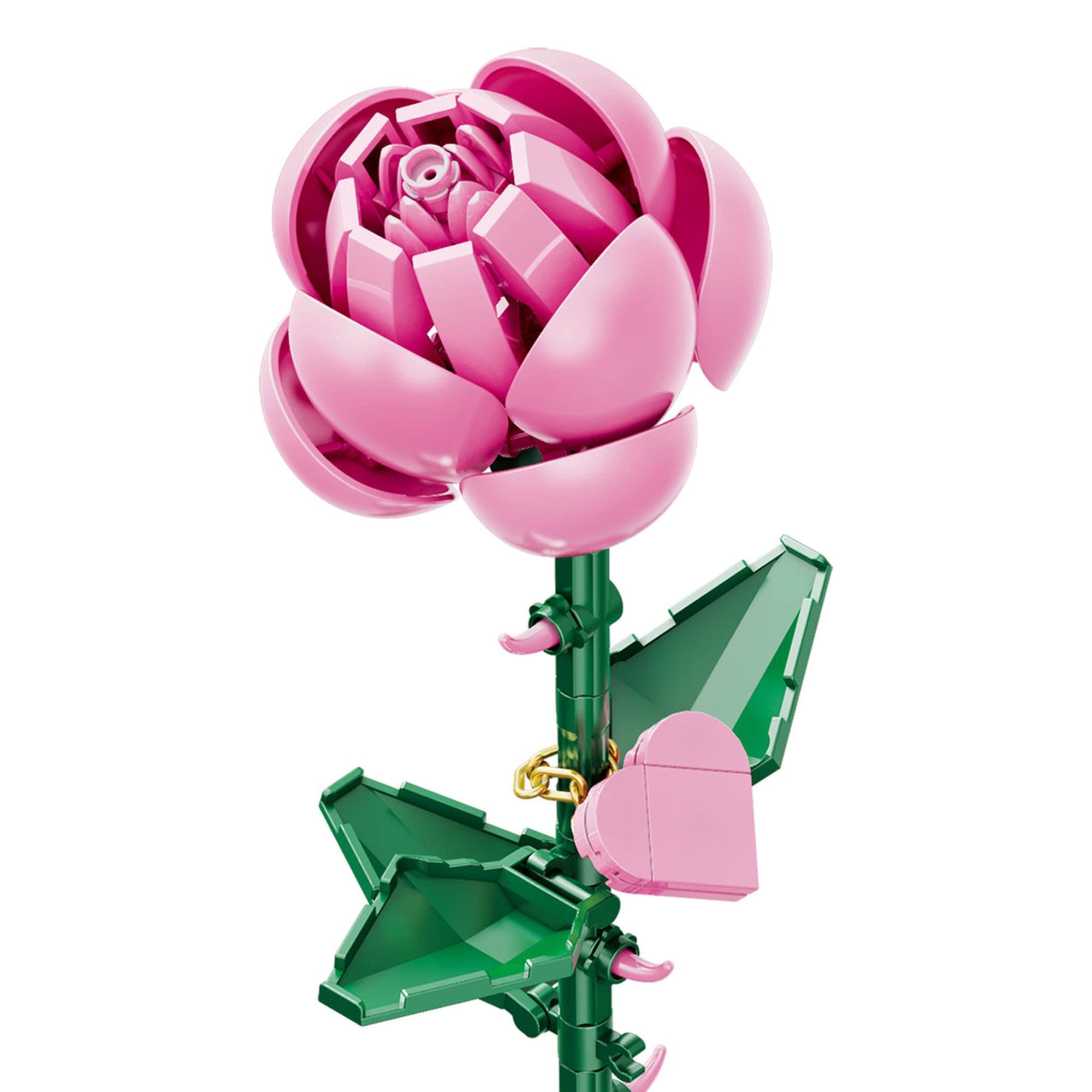Alt View 10. Brickcraft - Bricktanicals Long Stem Pink Rose 102 Pieces Building Set - Multi-Colored.