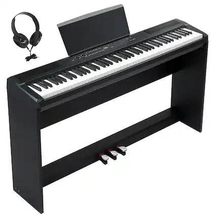 Front. Winado - Ktaxon 88 Key Piano Keyboard Digital Piano with 3 Tone Controls, MIDI & Bluetooth Functionality, Includes Headphones.