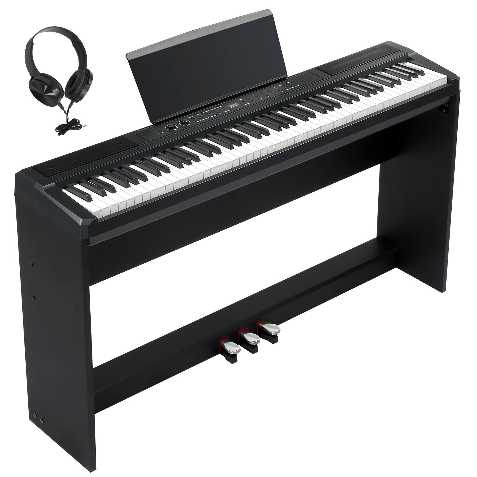 Front. Winado - Ktaxon 88 Key Piano Keyboard Digital Piano with 3 Tone Controls, MIDI & Bluetooth Functionality, Includes Headphones.