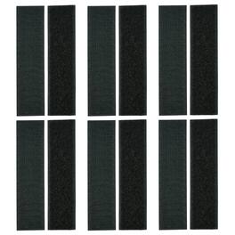 Grizzly Supply - 4"x1" Adhesive Hook and Loop Strip 6/pk - Black